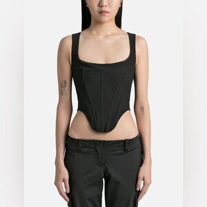 Miaou Campbell Zip back Corset S Black Mesh